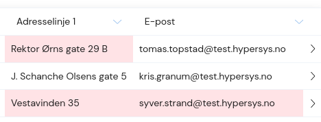 Bildet viser hvordan ugyldige verdier ser ut i en liste