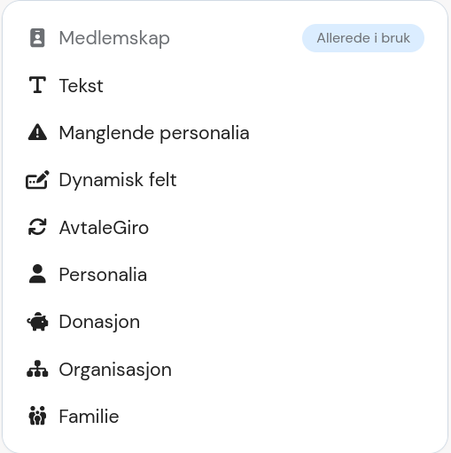 Blokker i grafisk editor Min side
